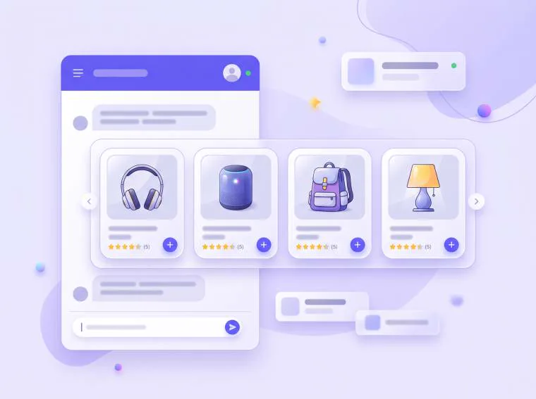 Product showcase in chat